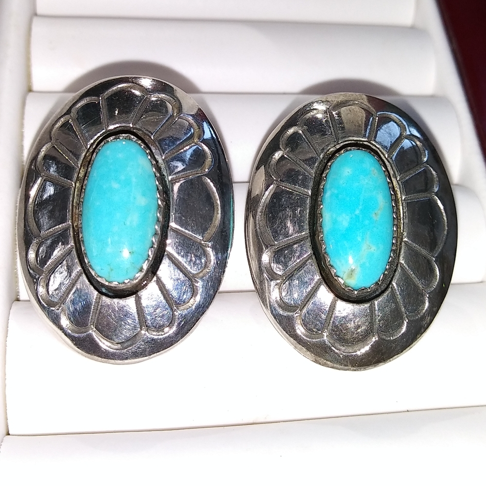 Vintage Jackson Sterling & Turquoise Earrings